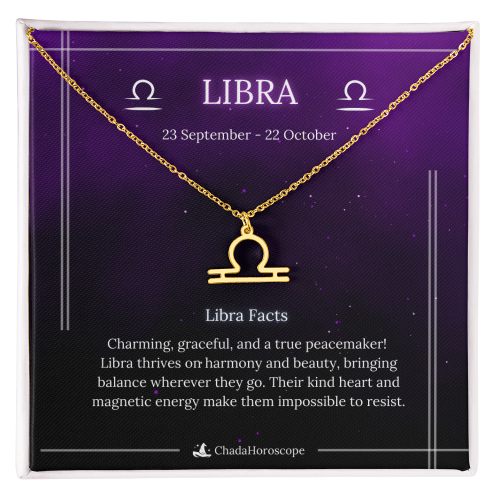 Libra Zodiac Sign Necklace