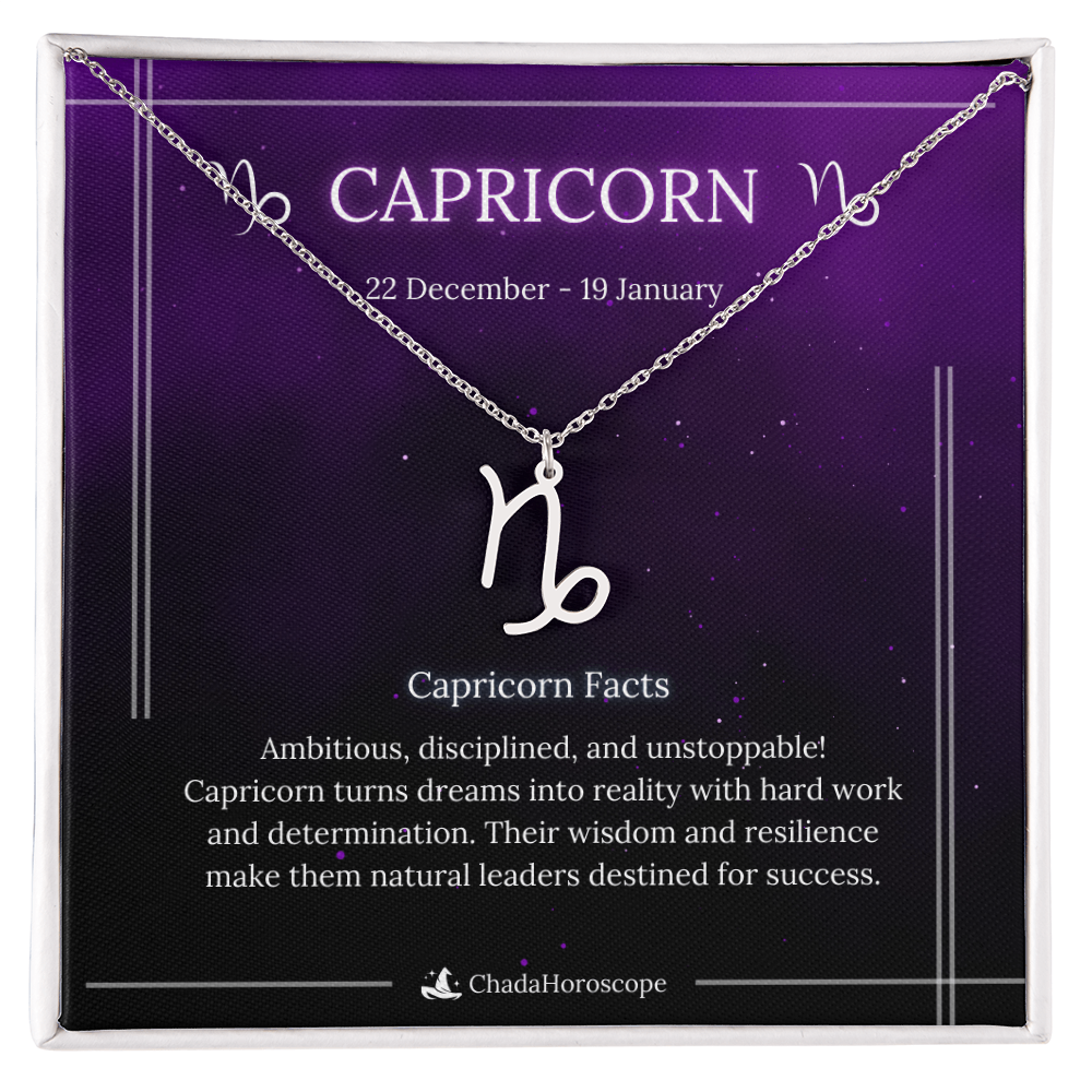 Capricorn Zodiac Sign Necklace