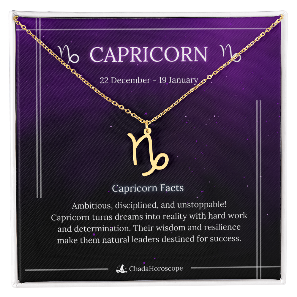 Capricorn Zodiac Sign Necklace