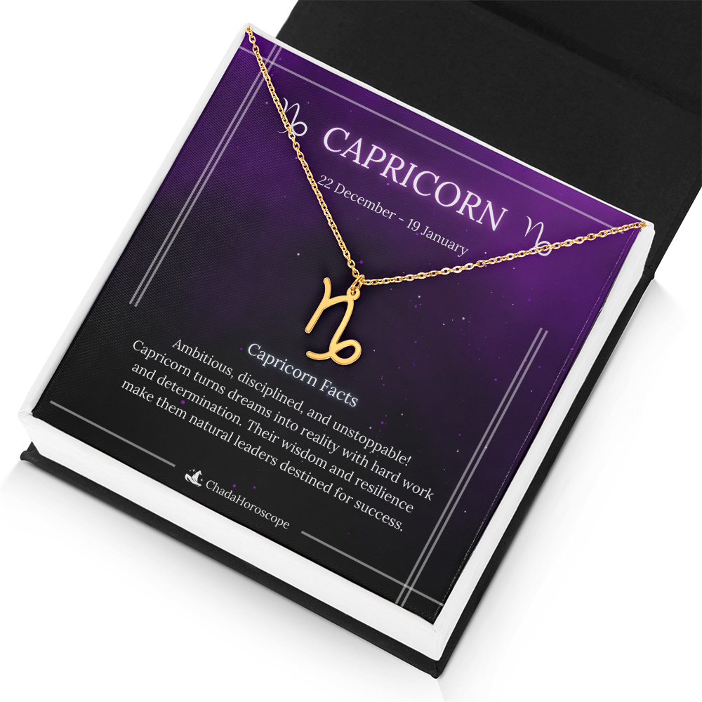 Capricorn Zodiac Sign Necklace