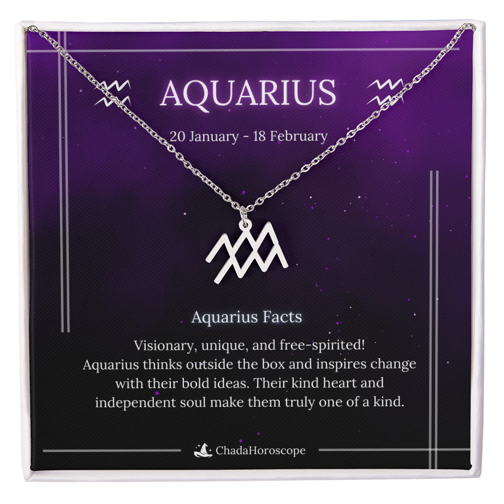 Aquarius Zodiac Sign Necklace