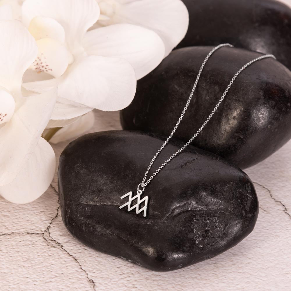 Aquarius Zodiac Sign Necklace