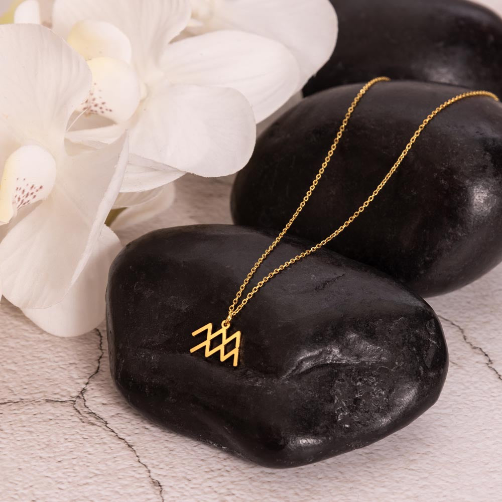 Aquarius Zodiac Sign Necklace